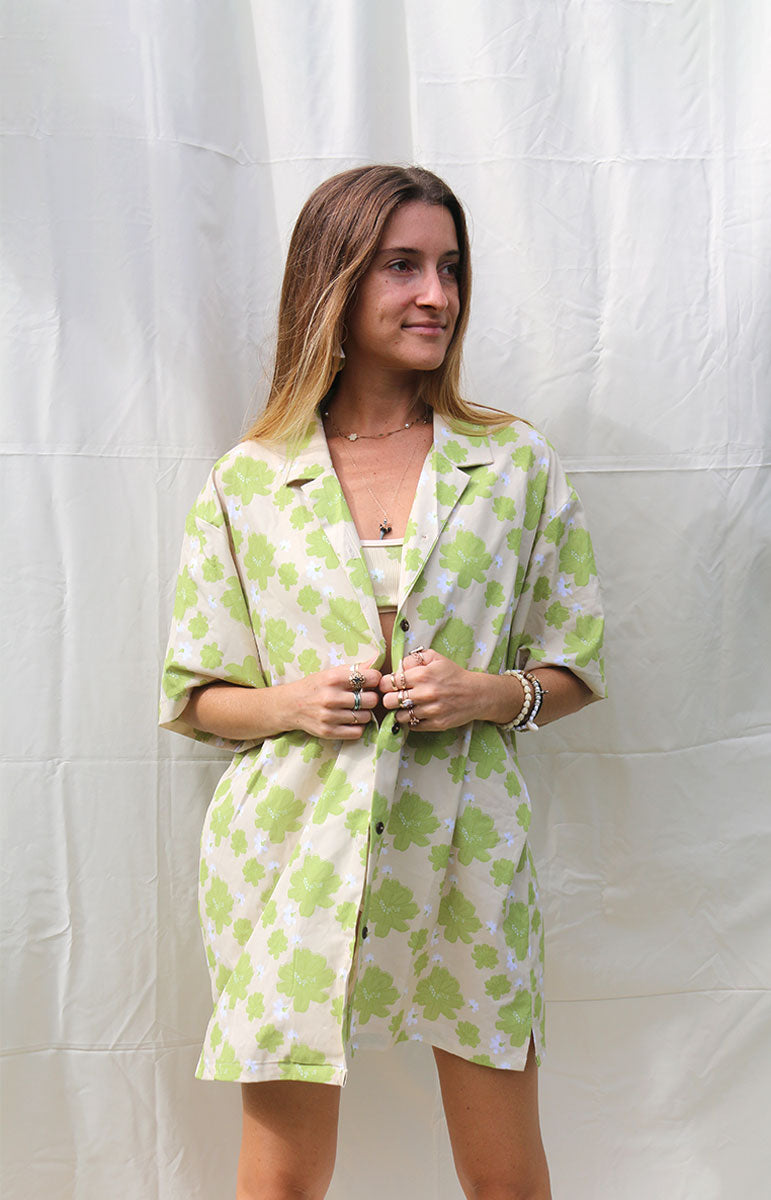 tai swim co braden flower shirt aloha shirt hawaiian shirt with bamboo buttons recycled cotton beach dress cover up cheeky thin smooth hawaii beach dress unisex cover up for men and women oversized button up shirt