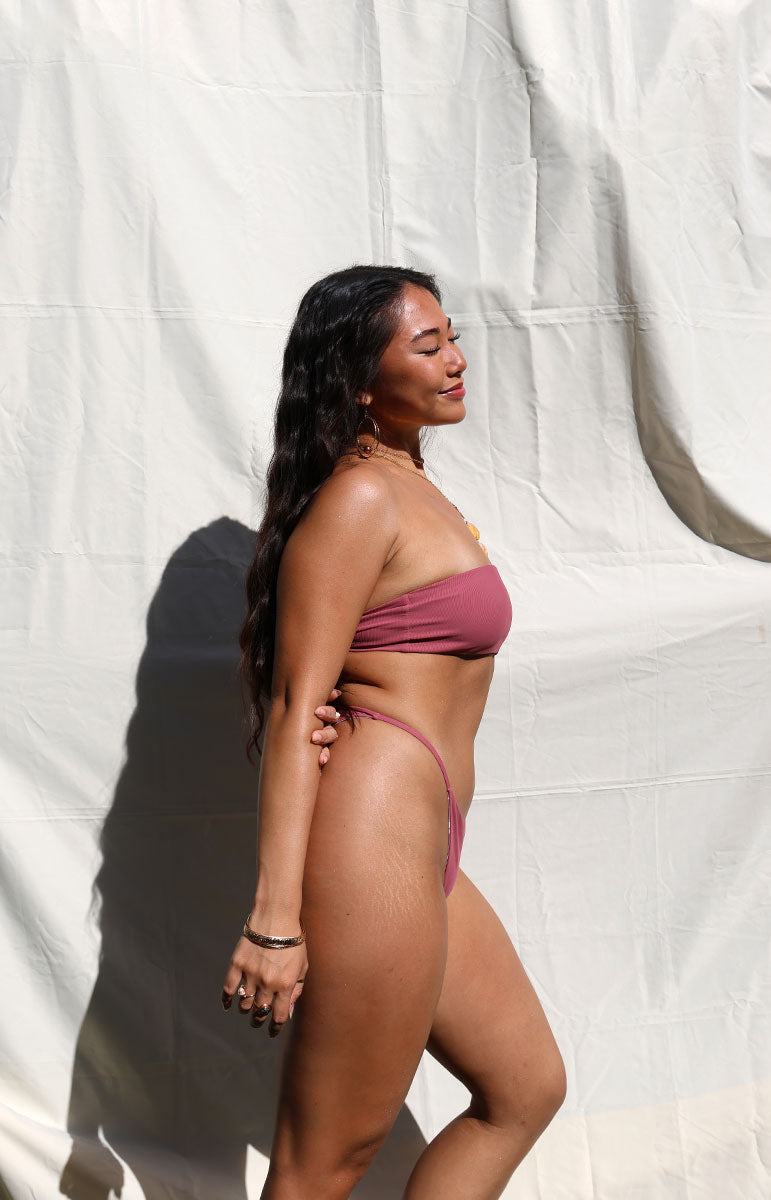 tai swim co haley bottom in hibiscus cheeky scrunchy minimal cut bikini bottom from oahu kailua hawaii handmade local hawaiian designer swimwear