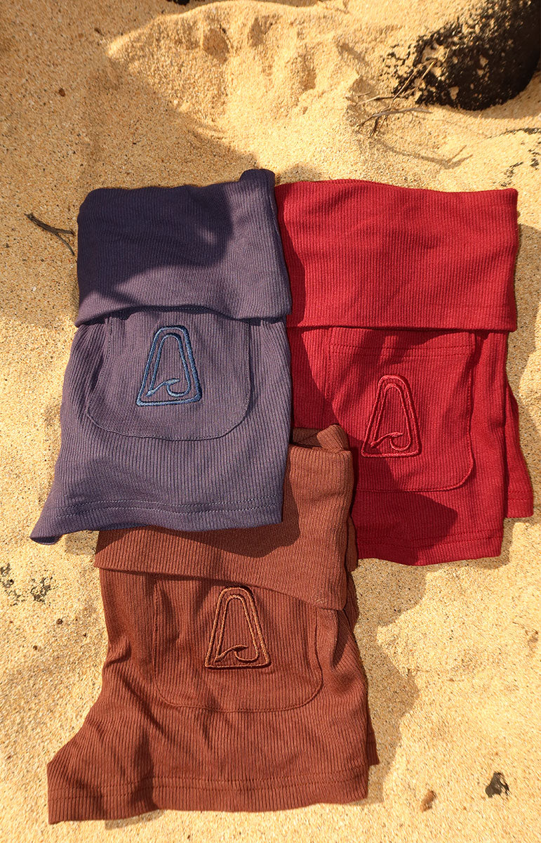 tai swim co shannah cotton ribbed foldover shorts from kailua oahu hawaii