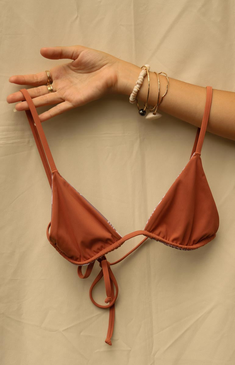 tai swim canyon orange terracotta bikini top and bottom from oahu kailua hawaii