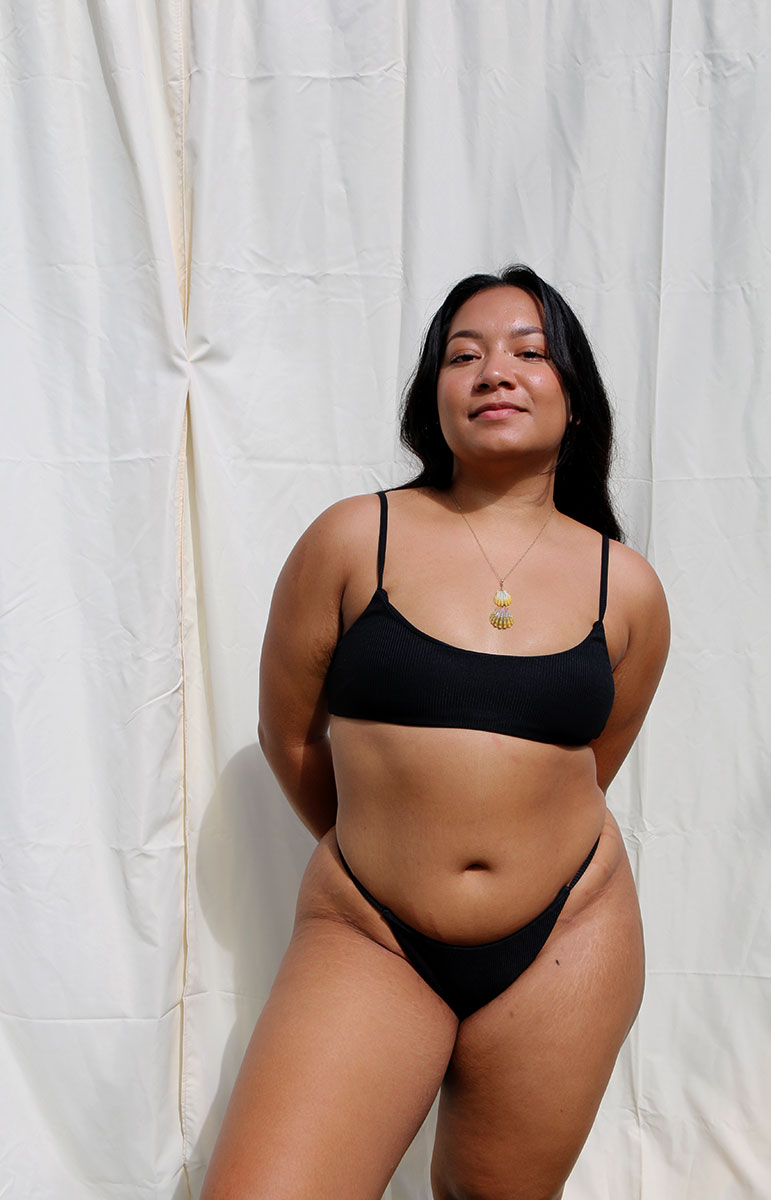 tai swim co black alana top in basalt hawaii black sustainable bikinis