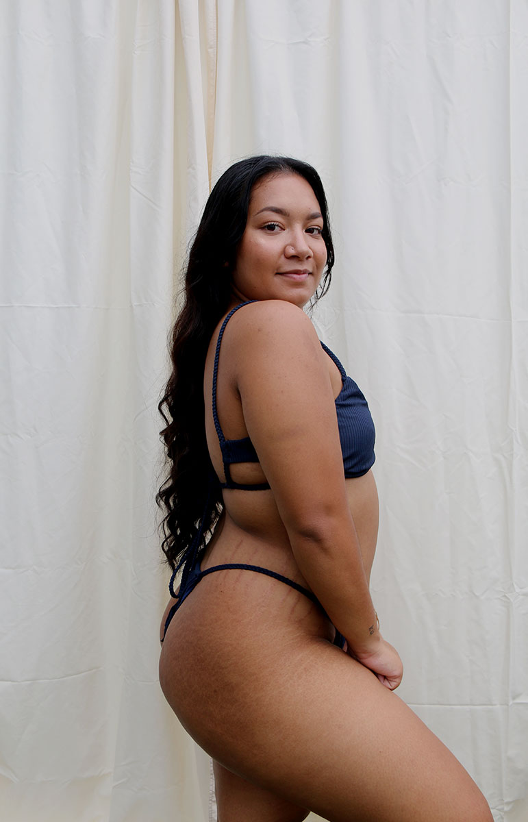 tai swim co haley bottom rift blue cheeky hawaii navy textured brazilian style swimsuits hand drawn unique oahu bikinis