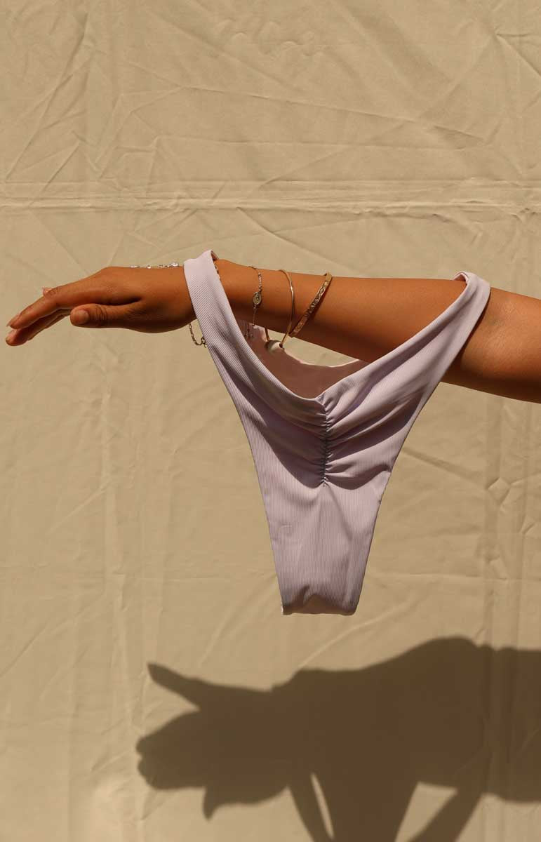 tai swim light purple emma scrunch brief bottom in poni pastel 