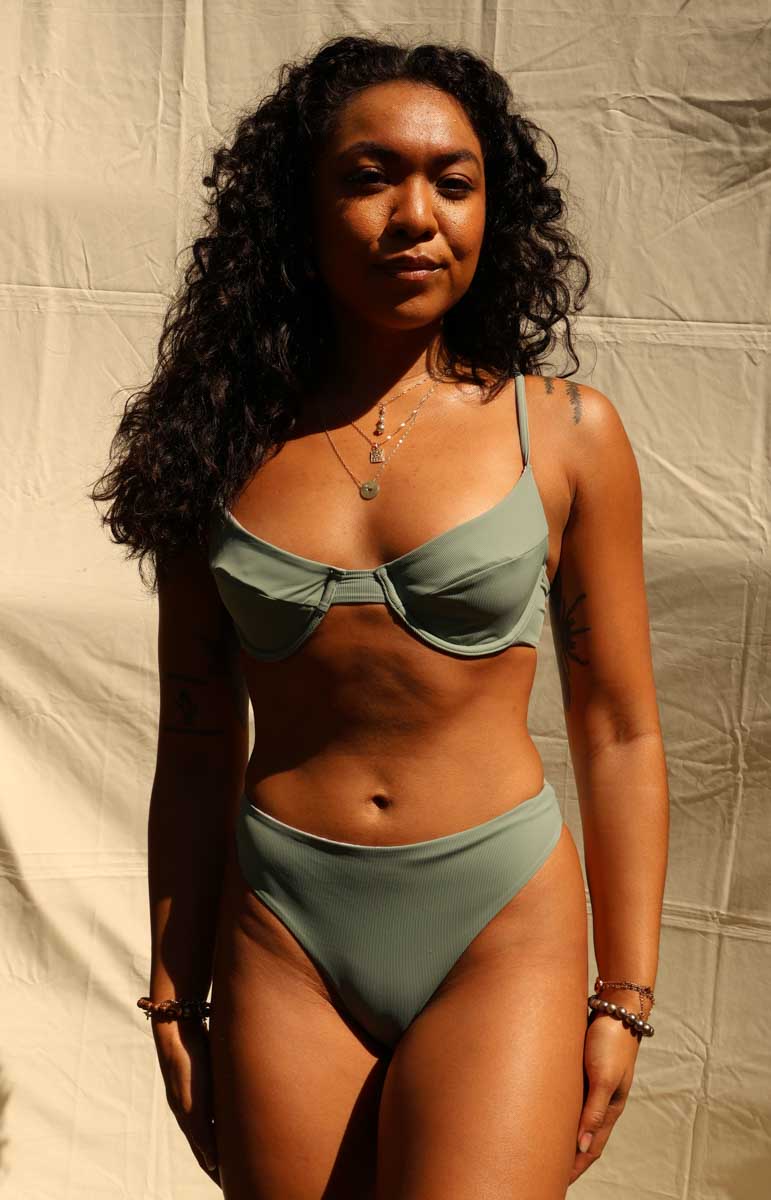 tai swim jade top in fern structured bra top with green supportive adjustable bra bikini top for bigger busts