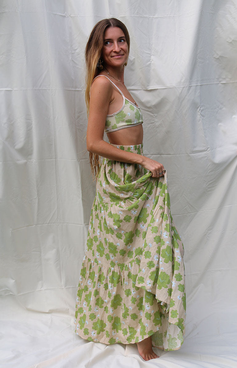 Hawaiian floral maxi outlet skirt