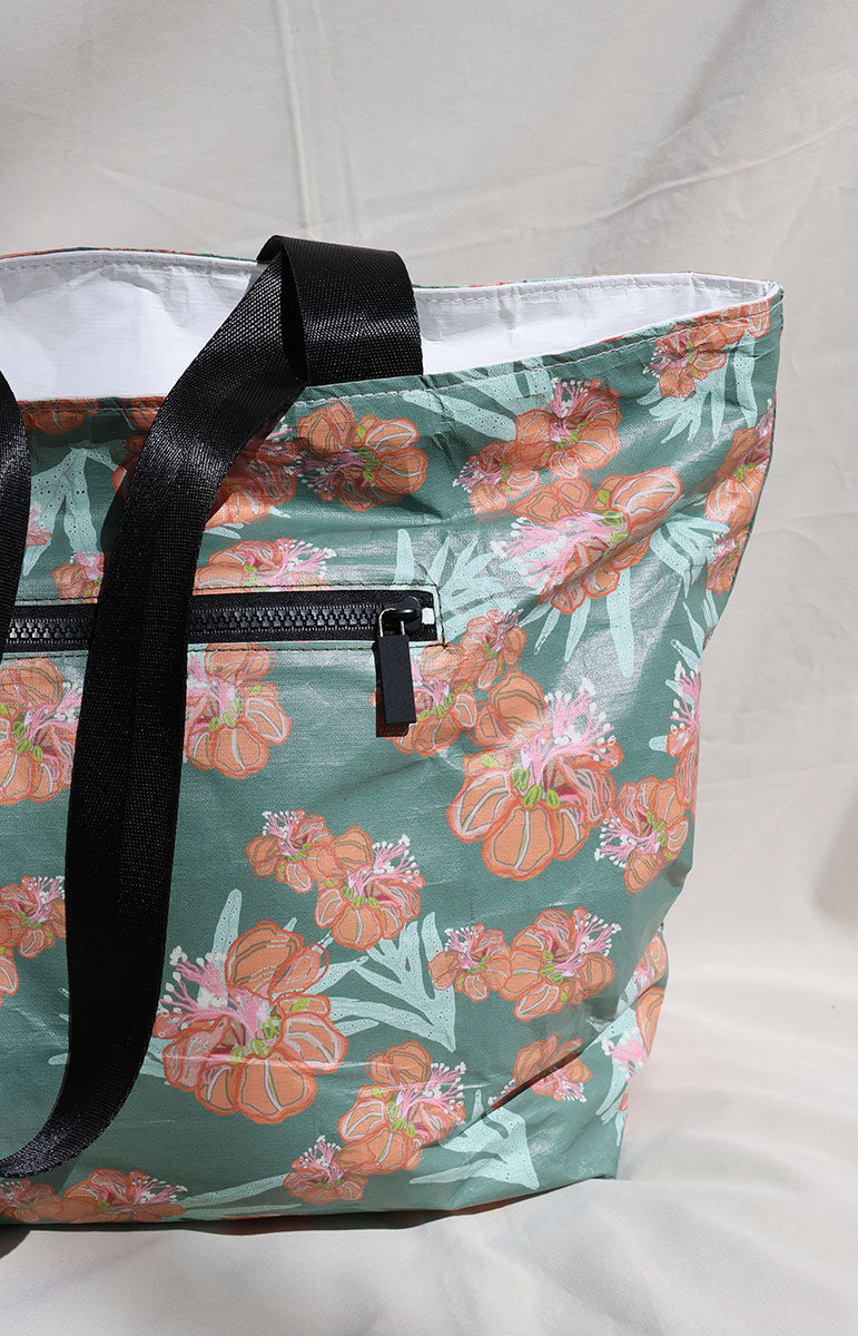 tai swim co floral wiliwili flower waikoloa tyvek bag from oahu kailua hawaii reusable splash proof bag