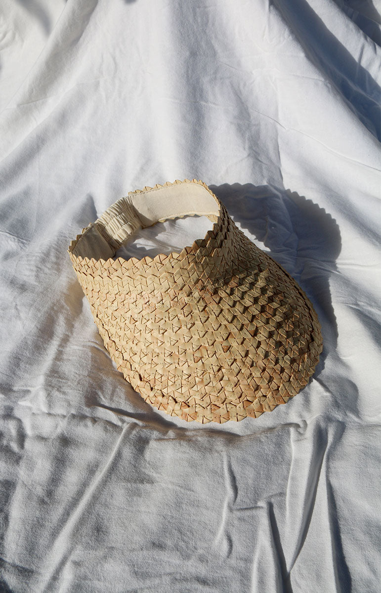 natural tan colored bali visor on white background